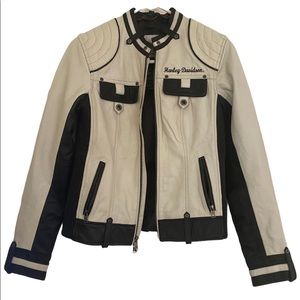 Harley Davidson `Amelia‘ Colorblock Leather Jacket